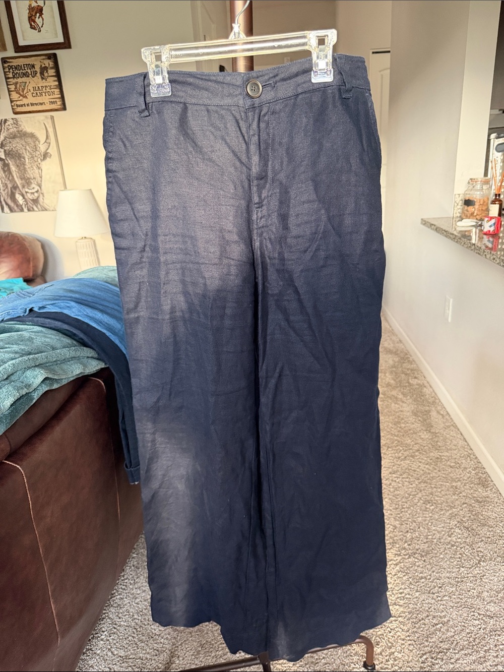 Pendleton women’s Navy Wide-Leg Linen Blend Pants